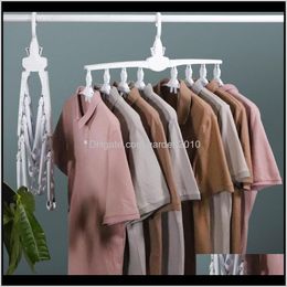 Hangers & Racks Diy Foldable Rotate Clothes Hanger Multifunction Space Saving Storage Closet Organizer Home Furniture G7Fhg Kcovs