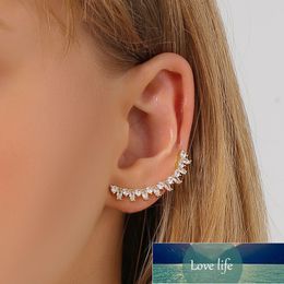 Korean Geometric Crystal Zircon Earrings Fashion Creative Ear Clip Integrated Stud Earrings For Women Single Earing Jewellery Gift Factory price expert design