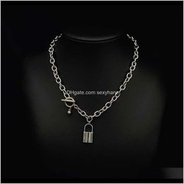 Pendant Necklaces & Pendants Jewelry Drop Delivery 2021 Ins Hip Hop Creative Small Lock Necklace Personality Net Red Same Bungee Punk Style N