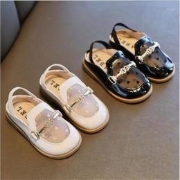 Sandals 2022 Summer Fashion British Style Lovely Princess Shoes Girl's Baotou Light Soft Bottom Non Slip