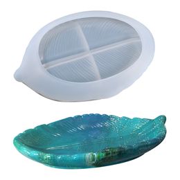 Tree Leaf Shape Tray Crystal Epoxy Resin Mold Fruit Jewelry Storage Tray Silicone Mould Serving Dish