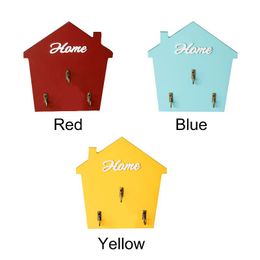 Hooks & Rails El Hallway Kindergarten House Shape Key Hook Entrance Gift Cute Wall Holder Easy Instal Coat Hat Organiser Hanger Home Decor