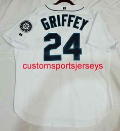 Stitched retro jersey KEN GRIFFEY JR. RUSSELL ATHLETIC JERSEY Men Women Youth Baseball Jersey XS-5XL 6XL