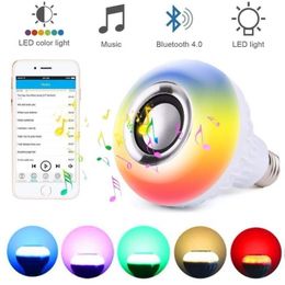 remote control subwoofer Australia - Bulbs Aimkeeg Smart E27 RGB Wireless Speaker Bulb 12W Music Playing Dimmable Audio With 24 Keys Remote Control