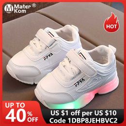 Size 21-30 Children LED Sneakers With Light Up sole Baby Led Luminous Shoes for Girls /Glowing Lighted Kids Boys 220115