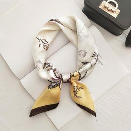 -Scarves Senhoras All-Match Lenço de Seda Impressão de Cabelo Gravata Férias Amarrando Saco Pequeno Quadrado Acessórios 70cmx70cm