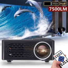 7500 Lumens 1080P HD LED Portable Projector 320x240 Resolution Multimedia Home Cinema Movie Beamer Video Theatre 210609