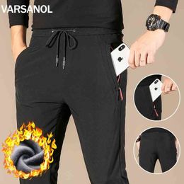 Varsanol Jogger Men Casual Sport Sweatpants Fashion Solid Black Streetwear Trousers Leggings Gym Track and Field Sweatpants 4XL 210601