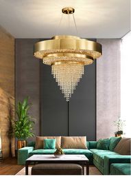 Art design crystal chandelier for living room modern home decor gold cristal lamp luxury dining hanging light fixtures