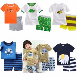 Summer Baby Boy Clothes Suits Cotton Children Pajamas T-Shirts Shorts Pants Clothing Sets Kids 2-Pieces Suit Embroidery 210413