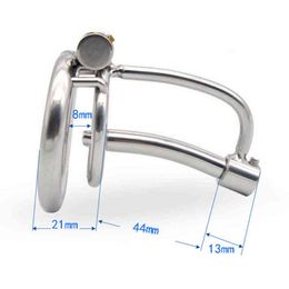 Nxy Cockrings Stainless Steel Male Chastity Devices Cock Cage with Urethral Catheter Penis Lock Ring Sex Toys for Men Belt 1209