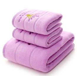 -Conjunto de toallas de toallas 100% algodón 3pcs 1 * PC BAÑO 2 * PCS Face Terry Buena Calidad Regalo de baño Mujer Belleza Salón / Spa