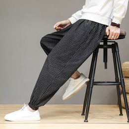 2021 Cotton Linen Men Casual Harem Pants Baggy & Comfortable Large Size 5XL2021 New Autumn Printed Sweatpants Male Trousers X0723
