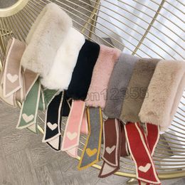 2021 New luxury Soft Faux Rabbit Fur Scarf Neck Warmer Knitted Plush Neck scarves Winter Shawl wraps Girls Muffler