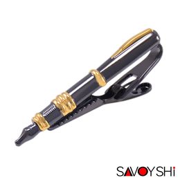 SAVOYSHI Business Copper Black Pen Shape for Men's Suits Necktie s Tie Bar Clasp Pin Shirt Pocket Clip Jewellery