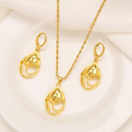 Earrings & Necklace Bangrui Trendy Gold Colour Flower Pendant For Women Elegant Jewellery Sets African Arab Gifts