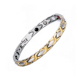 Link, Chain Western Jewelry Infinity Negative Ion Anti-Fatigue Magnetic Titanium Steel Link Bracelet