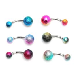 Acrylic Body Piercing Barbell Surface Frosted Belly Bars Women Navel Rings