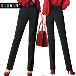 suit pants & capris women Plus size 4XL black patchwork office high waist loose casual long straight pants female trousers 210519