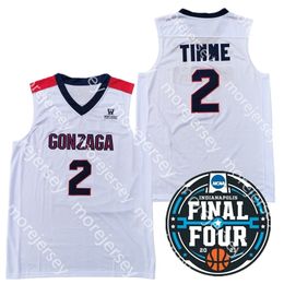 2021 Finals Four 4 Gonzaga Bulldogs College Basketball Jersey NCAA 2 Drew Timme White Navy All Stitched and Embroidery Men Youth Size