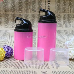 50ml 80ml Rose Red Make up Tools Airless Pump Bottles With Black Head Plastic Cosmetic Containers for Lotion 10 pcs/lotgood qty