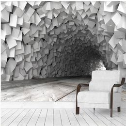 photo wall murals wallpaper Cement cave extension space 3d stereoscopic wallpapers