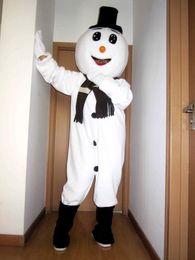 Black Hat Snowman Mascot Costume Halloween Christmas Fancy Party Cartoon Character Outfit Suit Adult Women Men Dress Carnival Unisex Adults