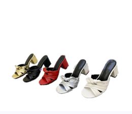 Fashion trendy ladies sandals thick heel front bow decoration and hollowed out multiple Colour options