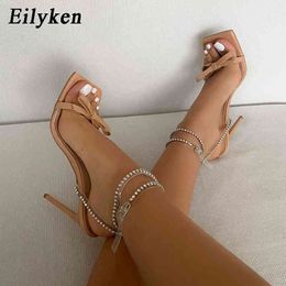 Eilyken New Butterfly-knot Gladiator Sandals Sexy high heels Sandals Summer Party Dress Buckles Pumps Women shoes C0410