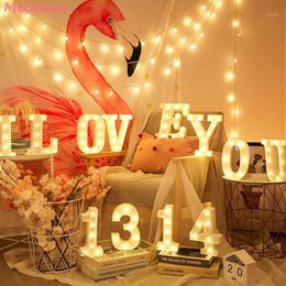 Party Decoration 3D LED Lights 26 Alphabet Letter 0-9 Digital Marquee Sign Wall Hanging Lamp Indoor Night Light Wedding Birthday