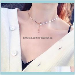 Necklaces & Pendants Jewelrystainless Steel Matte Butterfly Tassel Charms Snake Bone Chain Choker Pendant Necklace For Women Fashion Fine Je