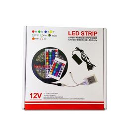 RGB Led Strips Light Kit 5M 300LEDs SMD 5050 12V Led Strips Waterproof + 44keys Controller + Power Drivers + Exquisite Packaging