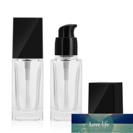 1pc 30ml Square Liquid Foundation Frosted Glass Bottle Essence Emulsion Refillable Bottles Cosmetic Packaging Container