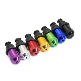 Top Quality Mini Metal Zeppelin Pipe Colored 53mm Length Dry Herb Tobacco Smoking Nipple Pacifier Snuff Tube Hand Detachable C
