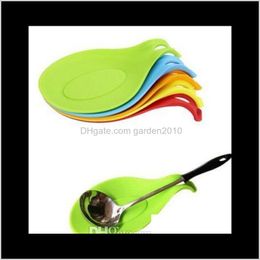 Mats Pads Wholesale 600Pcslot Heat Resistant Sile Spoon Rest Utensil Spatula Holder Kitchen Tool Sik Ybff9
