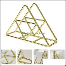 Napkin Decoration Aessories Kitchen, Dining Bar Home & Gardennapkin Rings Triangle Holders Luxury Retro Novelty Table Desk Decor Rack Drop D