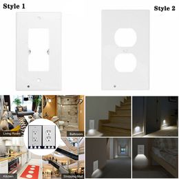 Plug Cover Sensor Lights PIR Motion Safety Lamp Electrical Outlet Wall Plate with LED Night Light for Hallway Bedroom Bathroom Aisle Balcony Atmosphere Lamps