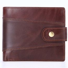 Wallet for Men Male Purse RFID Blocking Genuine Leather Horizontal Vertical Business Pocket