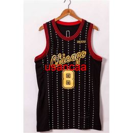 All embroidery jersey 8# LAVINE 2021 new season black basketball jersey Customize men's women youth add any number name XS-5XL 6XL Vest