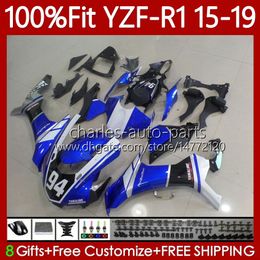 OEM Bodywork For YAMAHA YZF-R1 YZF1000 YZF R 1 1000CC YZFR1 15 16 17 18 19 Fairings 104No.11 YZF R1 1000 C 2015 2016 2017 2018 2019 YZF-1000 15-19 Injection Body factory blue