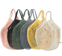 NEWShopping Bags Handbags Shopper Tote Mesh Net Woven Cotton Bag String Reusable Fruit Storage Handbag Home by sea ZZB12844