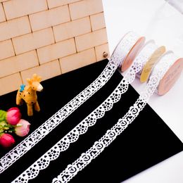 3PCS/Lot Creative Lace Tapes White Colour Patterns DIY Decorative Adhesive Masking Tape Home & Office Supplies