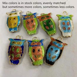 10pcs Handmade Cloisonne Enamel Cute Animal Charm Owl Butterfly Swan Elephants Pendant DIY Earrings Necklace Keychain Making Jewellery Findings Wholesale