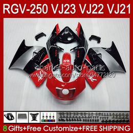 OEM Fairings For SUZUKI RGV250 SAPC VJ23 RVG250 250CC VJ 23 Cowling RGV-250CC 97 98 Bodywork 107HC.16 RGV-250 Panel RGVT-250 RGVT RGV 250 CC 1997 1998 Bodys red silvery