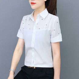 Korean Women Shirts Elegant Woman Print Shirt Plus Size Blouse Blusas Mujer De Moda Femininas Elegante 210531
