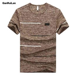 Men's t-shirt Tees Summer New cotton O neck Short Sleeve Tops Tees Men Fashion Trends Fitness tshirt Clothing B0335 210409