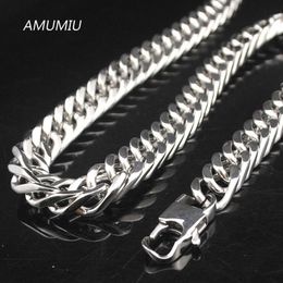 40+45+50+55+60+65+70+90CM Chain Link Necklace Stainless Steel Jewellery 10mm Width HZN024 Chains
