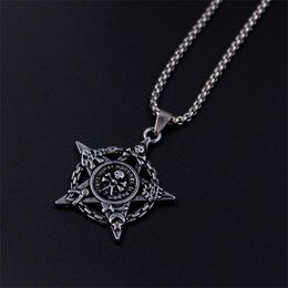 Pendant Necklaces 2021 Fashion Retro Five-pointed Star Pirate Skull Titanium Steel Tanabata Couple Holiday Party Gifts