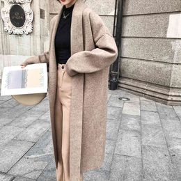 H.SA Women Clothes Cashmere Sweater Caedigans Oversized Long Jacket Winter Warm Batwing Knit Ponchoes Coat 210417