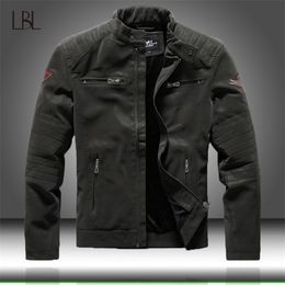 Winter Mens Bomber Jackets Casual Military Male Outwear Fleece Thick Warm Windbreaker Jacket Mens Pu Leather Baseball Coats 210927